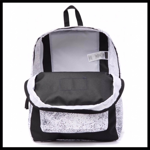 JANSPORT BLACK WHITE SCHOOL BOOK BACKPACK - Picture 7 of 10